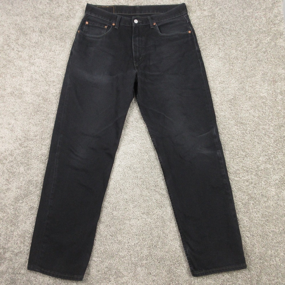 Levis Jeans Mens 34x32 Black 550 Relaxed Tapered Faded Comfort Zip Denim Pants